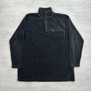 Lauren Ralph Lauren 1/4 Zip Sweater Womens M Charcoal Gray Corduroy Wide Wale